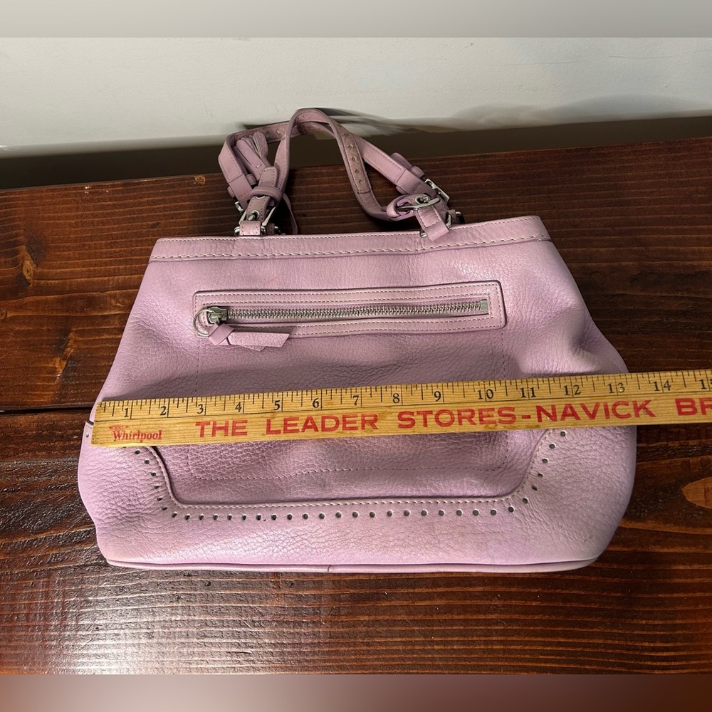Vintage Y2K Coach Womens Purse Handbag Purple Lilac Leather Carryall Tote Bag - Picture 5 of 11